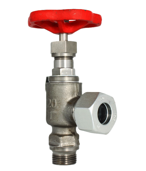 GLOBE VALVE CAST STEEL ANGLE WITH CUTTINGS RINGS DRS  DIN86552 PN 100