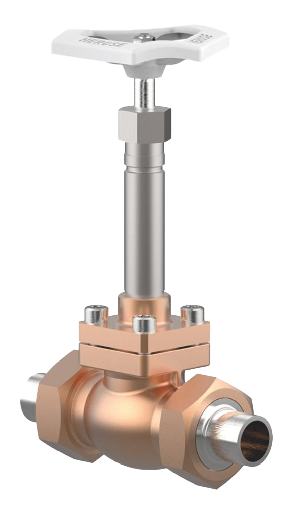 GLOBE VALVE TYPE 02411 UNION CONNECTION WITH STAINLESS STEEL ENDS FOR SOLDERING