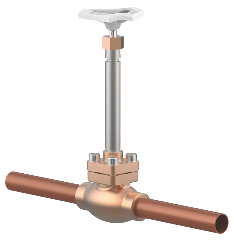 GLOBE VALVE TYPE 01311 WITH EXTENDED STEM AND TROTHLING VALVE WITH SOLDERED COPPER ENDS